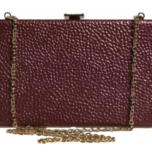 Dolce & Gabbana Brown Leather Gold Frame Clutch Mini Crossbody Bag main image 0
